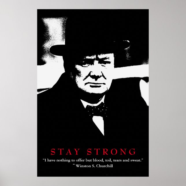 Weltkrieg Zitat Winston Churchill Motivierend Pop  Poster (Vorne)