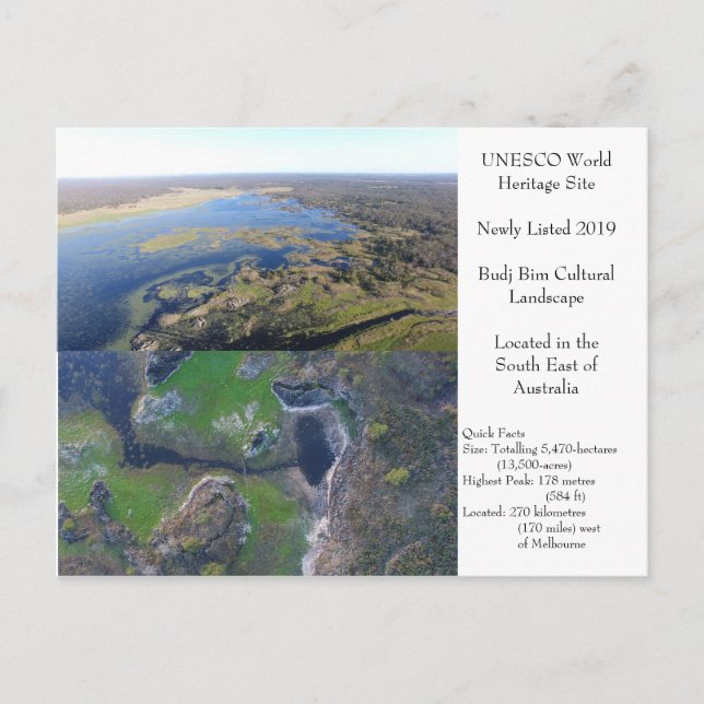 Weltkulturerbe der UNESCO Budj Bim Postkarte (Vorderseite)