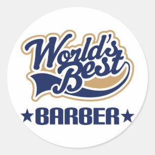 Weltlds Best Barber Runder Aufkleber