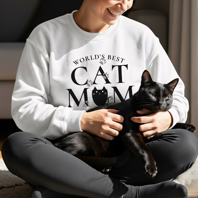 Weltlds Best Cat Mama Paw Prints Niedlich Sweatshi Sweatshirt (World's Best Cat Mom sweatshirt because you are the best Cat Mom)
