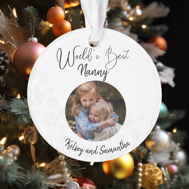 Weltlds Best Nanny Großmutter Customize Foto Ornament (Von Creator hochgeladen)