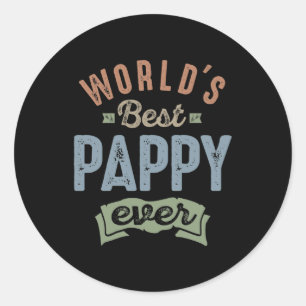 Weltlds Best Pappy Runder Aufkleber