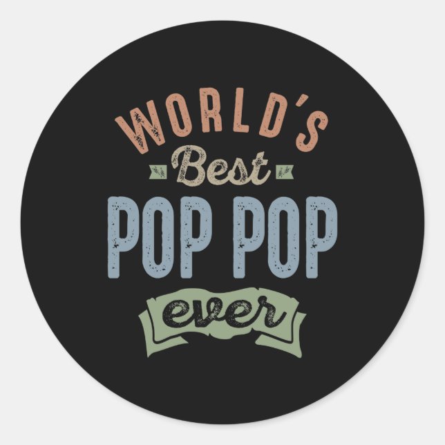 Weltlds Best Pop Pop Runder Aufkleber (Vorderseite)
