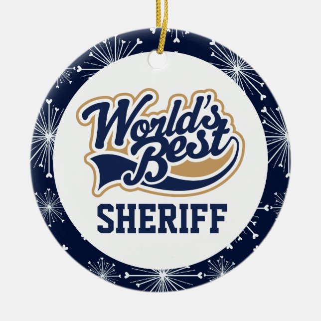 Weltlds Best Sheriff Gift Keramik Ornament (Vorne)