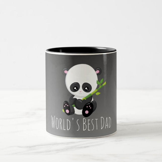 Weltlds Best Vater Panda Zweifarbige Tasse (Mittel)