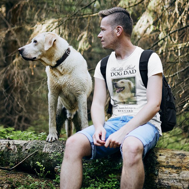 Weltleites Best Dog Vater Foto T-Shirt (Von Creator hochgeladen)