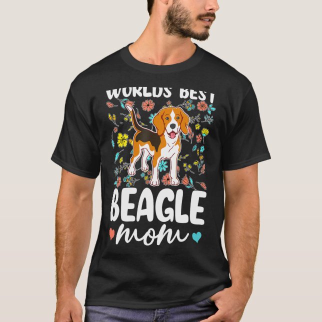 Weltleitster Beagle Mama Hund T-Shirt (Vorderseite)