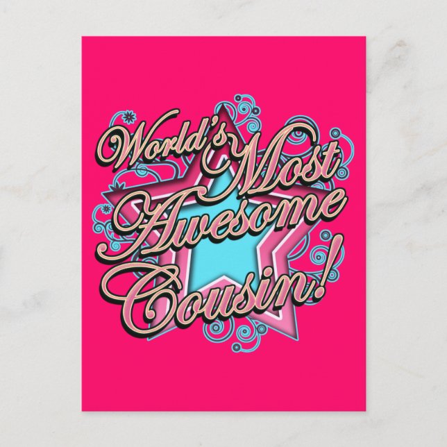 Weltleitster Phantastischer Cousin Postkarte (Vorderseite)