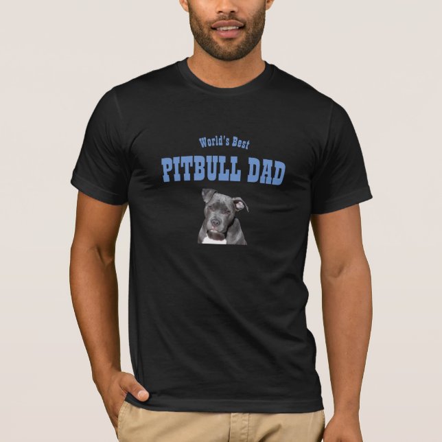 Weltleitster PITBULL-VATER - Schwarzer Pitty-Hund- T-Shirt (Vorderseite)