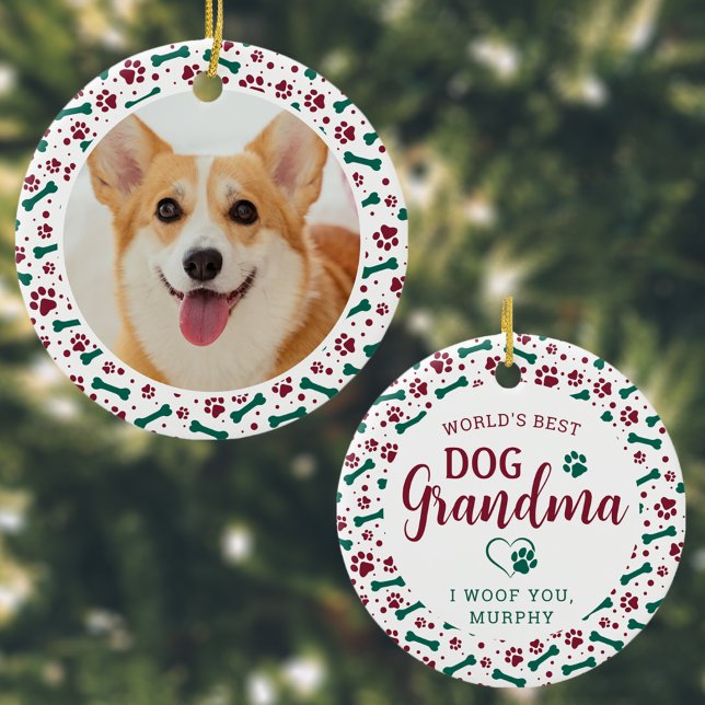Weltleitungen Bester Hund Oma Paw Prints Foto Keramik Ornament (Von Creator hochgeladen)