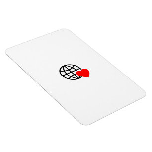 Weltliebe-Globus-Symbol Herz Erde Sommer-Design Magnet