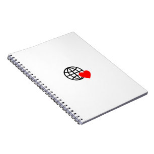 Weltliebe-Globus-Symbol Herz Erde Sommer-Design Notizblock