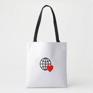 Weltliebe-Globus-Symbol Herz Erde Sommer-Design Tasche