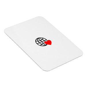 Weltliebesglobus-Symbol   Herz Erde Sommer Design Magnet