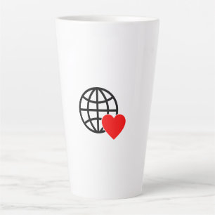 Weltliebesglobus-Symbol Herz Erde Sommer Design Milchtasse