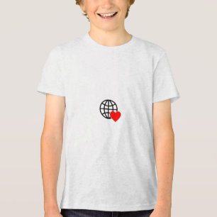 Weltliebesglobus-Symbol Herz Erde Sommer Design Tri-Blend Shirt
