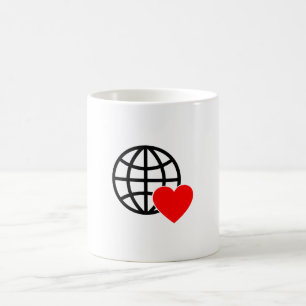 Weltliebesglobus-Symbol Herz Erde Sommerdesign Kaffeetasse