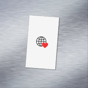 Weltliebesglobus-Symbol   Herz Erde Sommerdesign Magnetische Visitenkarte