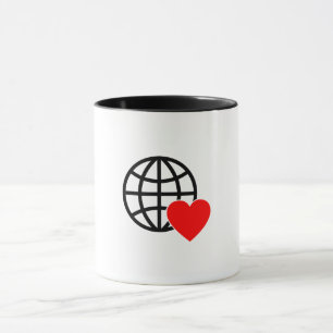 Weltliebesglobus-Symbol Herz Erde Sommerdesign Tasse