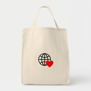 Weltliebesglobus-Symbol Herz Erde Sommerdesign Tragetasche