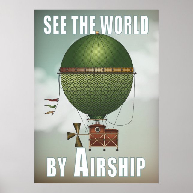 Weltluftschiff Citronnier Steampunk Travel Poster (Vorne)