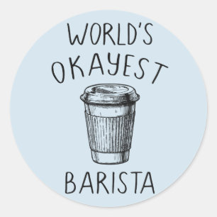 Weltmarkts-Barista-Flair-Aufkleber Runder Aufkleber