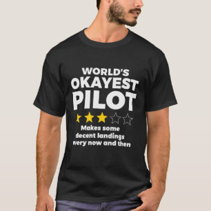 Weltmarkts-Pilotprogramm Funny Review Drei Sterne T-Shirt