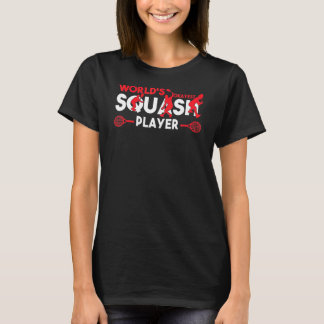 Weltmarkts-Squash-Player Sport-Design Frauen in mi T-Shirt
