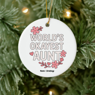 Weltmarkts-Tante Funny Mother-Day-Geschenk Keramik Ornament
