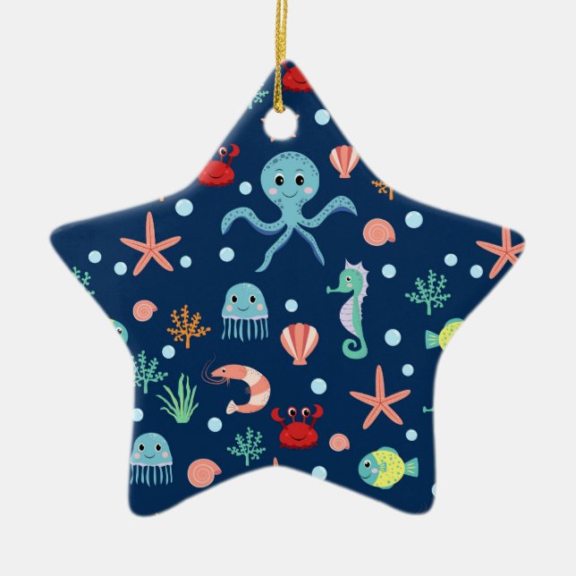 Weltmeer Keramik Ornament (Vorne)