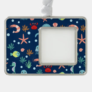 Weltmeer Rahmen-Ornament Silber