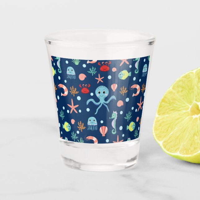 Weltmeer Schnapsglas (Vorderseite)