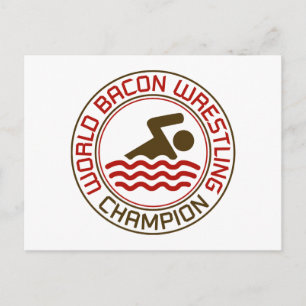 Weltmeister im Bacon-Wrestling Postkarte