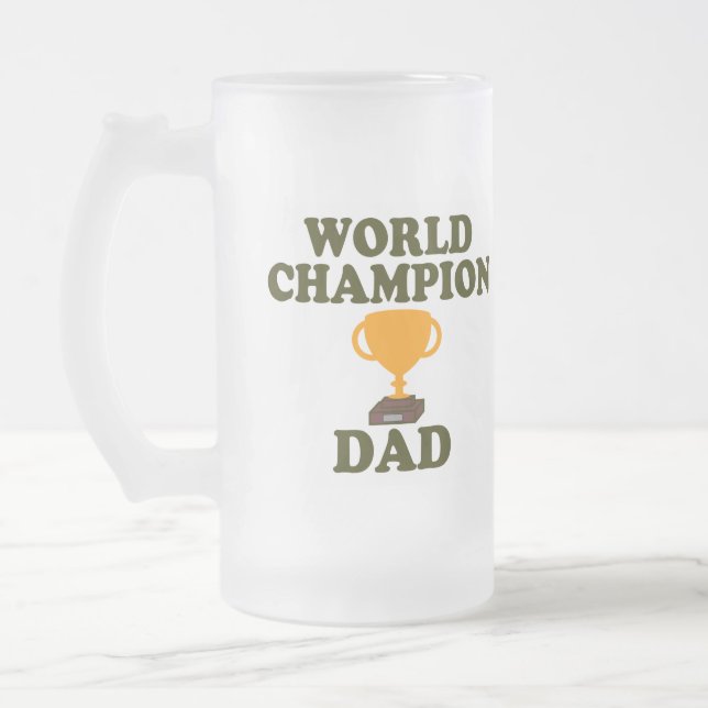 Weltmeister-Vater-Bier-Tasse Mattglas Bierglas (Links)