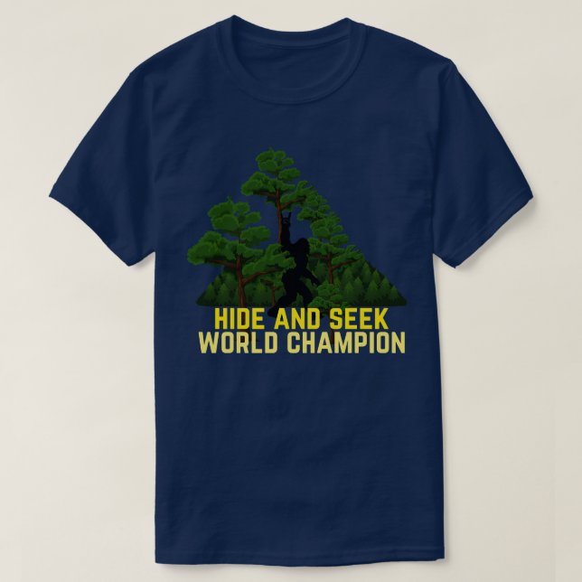 Weltmeister verbergen und suchen T-Shirt (Design vorne)
