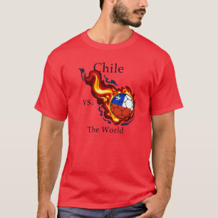 Weltmeisterschaft - Chile gegen. Der Weltlodernde T-Shirt