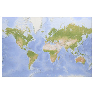 Weltmercator-Karte Stoff