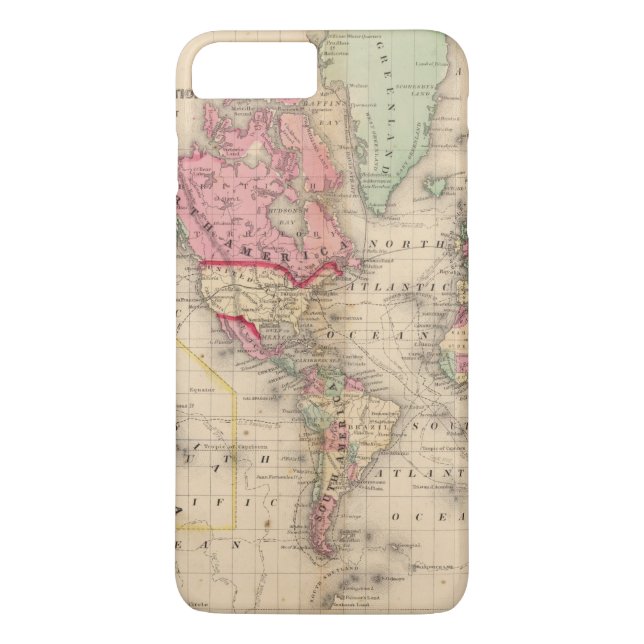 Weltmercator proj Karte durch Mitchell Case-Mate iPhone Hülle (Rückseite)