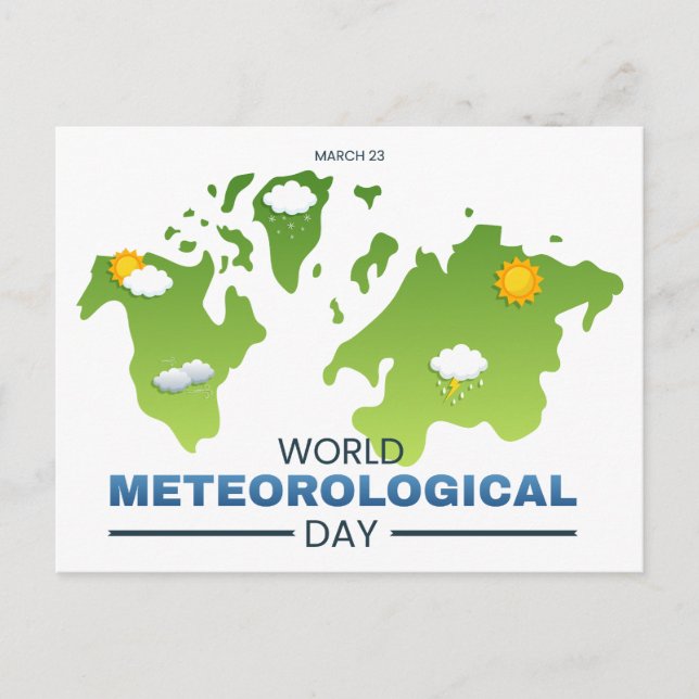 Weltmeteorologischer Tag Feiertagspostkarte (Vorderseite)