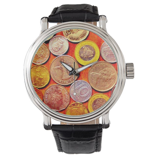 Weltmünzen Armbanduhr (Vorderseite)