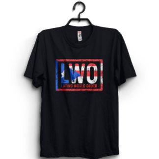 Weltordnung Latino Puerto Rico Blau und Rot T-Shirt