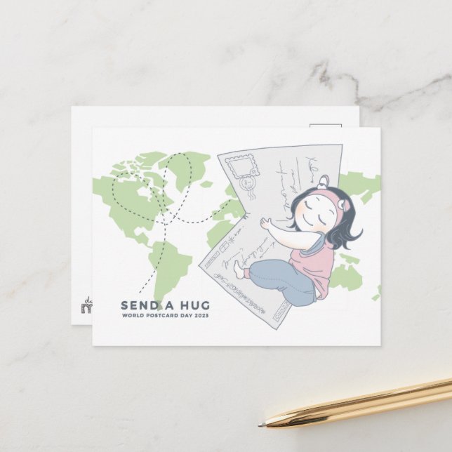 Weltpostkartentag 2023 postkarte (Vorderseite/Rückseite Beispiel)