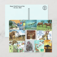 Weltpostkartentag - Briefmarke der Tierpost