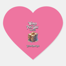 Weltposttag. Briefe tragen Liebe. Herz-Aufkleber