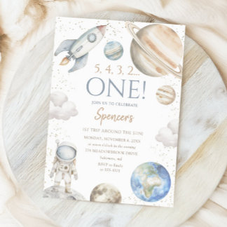 Weltraum 1. Geburtstag Erster Rundgang durch die S Einladung