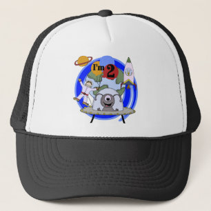 Weltraum-2. Geburtstags-T - Shirts und Geschenke Truckerkappe