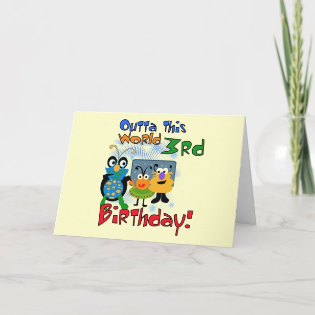 Weltraum 3. Geburtstagsgeschenke und Geschenke Karte (Vorderseite)