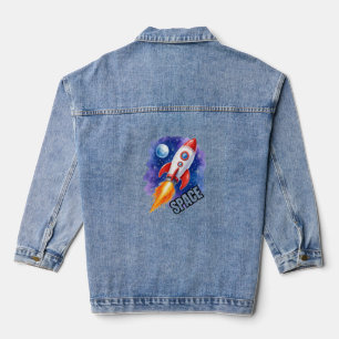 Weltraum-Abenteuer Poster Abenteuer warten Jeansjacke