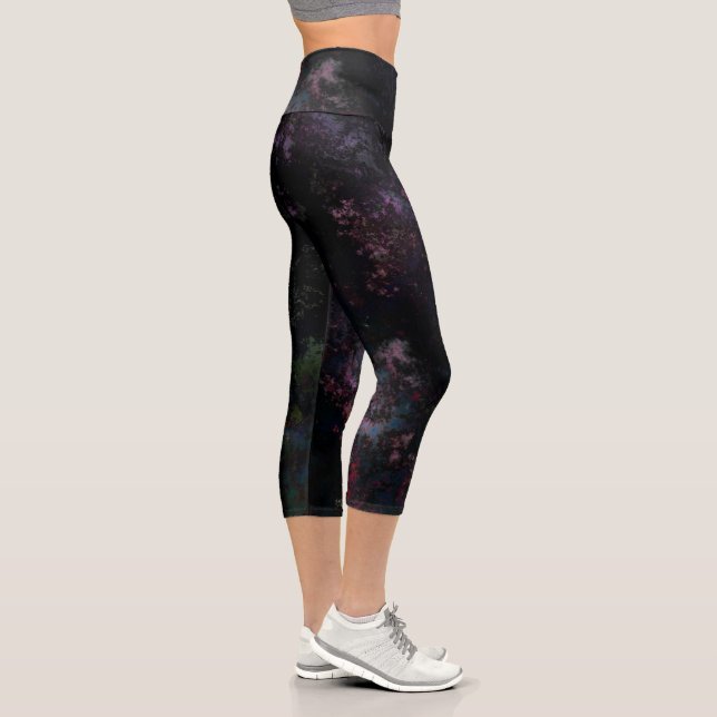 Weltraum Abstrakt Capri Leggings (Rechts)