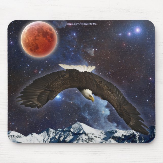 Weltraum-Adler, Gebirge Fantasy Mousepad (Vorne)